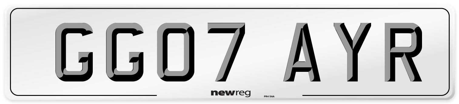 GG07 AYR Number Plate from New Reg